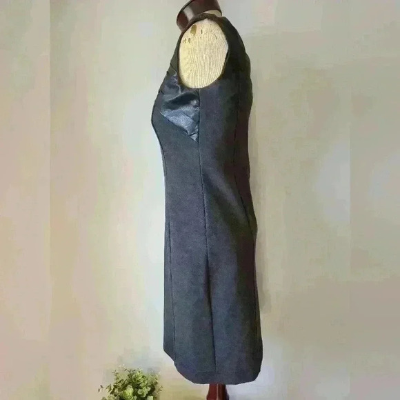 Angel Eyes black sleeveless dress with leather  upper chest. Size 4 - Picture 4 of 12